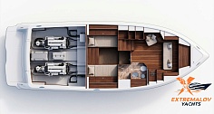 Аренда Cranchi A46 Luxury Tender на Сардинии - план нижней палубы